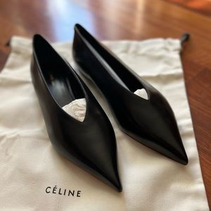 Leather Céline pointed flats